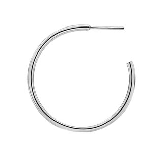 Round Tube Hoop Earring with Post in Sterling Silver (2 mm)