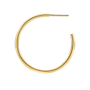 Round Tube Hoop Earring with Post in 14K Gold (2 mm)