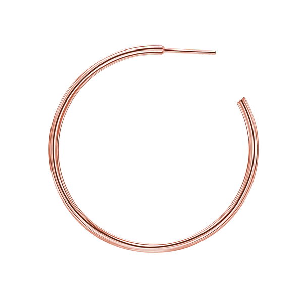 Round Tube Hoop Earring with Post in Sterling Silver (2 mm)