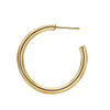 Round Tube Hoop Earring with Post in 14K Gold (3 mm)