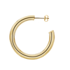 Round Tube Hoop Earring with Post in 14K Gold (4 mm)