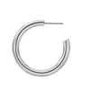 Round Tube Hoop Earring with Post in Sterling Silver (4 mm)