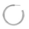 Round Tube Hoop Earring with Post in Sterling Silver (4 mm)