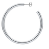 Round Tube Hoop Earring with Post in Sterling Silver (4 mm)