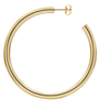 Round Tube Hoop Earring with Post in 14K Gold (4 mm)