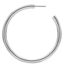 Round Tube Hoop Earring with Post in Sterling Silver (4 mm)