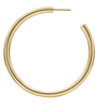 Round Tube Hoop Earring with Post in 14K Gold (4 mm)
