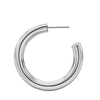 Round Tube Hoop Earring with Post in Sterling Silver (5 mm)