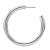 Round Tube Hoop Earring with Post in Sterling Silver (5 mm)