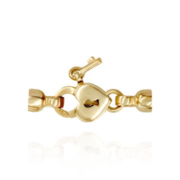 Heart Lock and Key Trigger Clasps with Cups (7.5 x 24.3 mm)