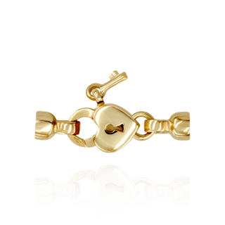 Heart Lock and Key Trigger Clasps with Cups (7.5 x 24.3 mm)