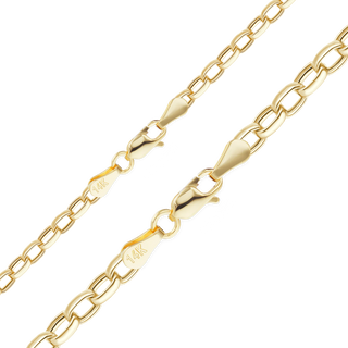 Finished Hollow Oval Rolo Bracelet in 14K Yellow Gold (2.10 mm - 3.20 mm)