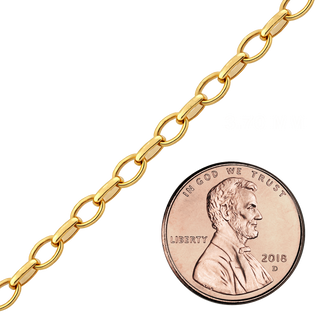 Bulk / Spooled Oval Rolo (Belcher) Chain in 14K Gold-Filled (3.70 mm - 4.80 mm)
