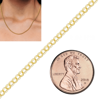 Bulk / Spooled Round Semi-Solid Rolo Chain in 14K Yellow Gold (2.50 mm - 8.00 mm)