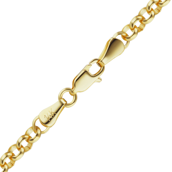 Finished Semi-Solid Round Rolo Anklet in 14K Yellow Gold (2.50 mm - 8.00 mm)