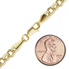 Finished Hollow Round Rolo Anklet in 14K Yellow Gold (2.50 mm - 8.00 mm)