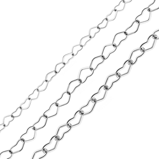 Bulk / Spooled Single Heart Chain in Sterling Silver (1.80 mm - 3.00 mm)