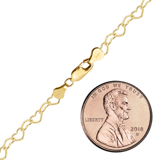 Finished Classic Heart Anklet in 14K Gold-Filled (2.80 mm - 3.50 mm)