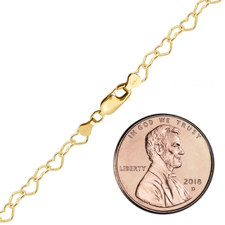 Finished Classic Heart Anklet in 14K Gold-Filled (2.80 mm - 3.50 mm)