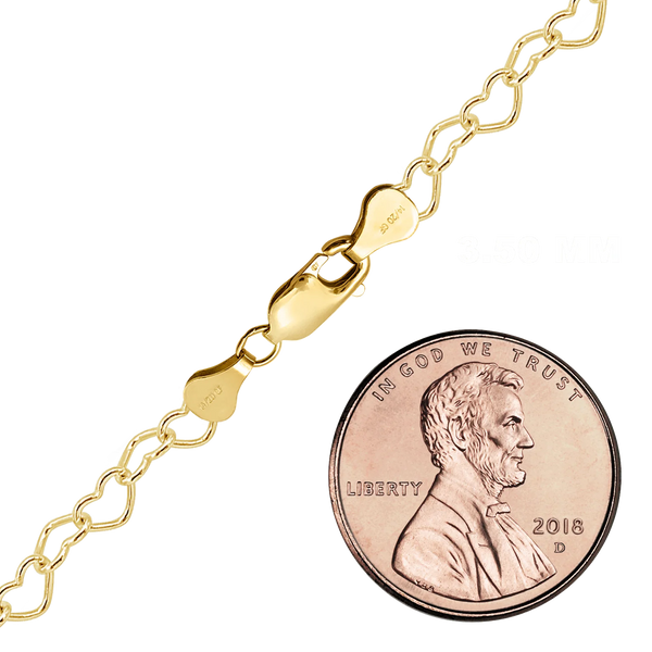 Finished Classic Heart Anklet in 14K Gold-Filled (2.80 mm - 3.50 mm)