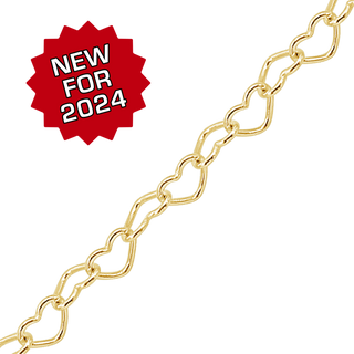 Bulk / Spooled Classic Heart Chain in 14K Gold-Filled (2.80 mm - 3.50 mm)