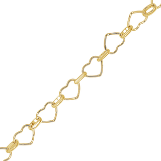 Bulk / Spooled Alternating Heart Chain in 14K Gold-Filled (7.60 mm)