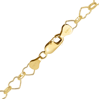 Finished Alternating Heart Anklet in 14K Gold-Filled (7.60 mm)