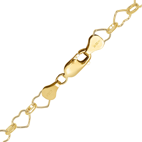 Finished Alternating Heart Anklet in 14K Gold-Filled (7.60 mm)