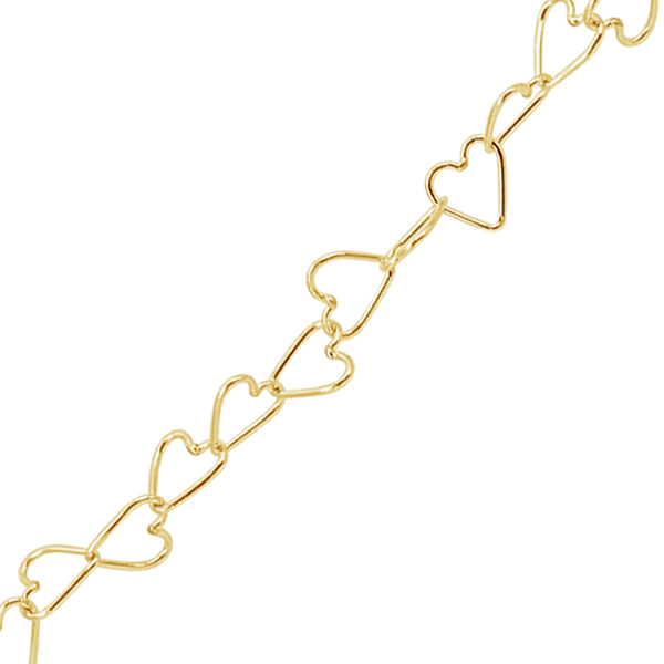 Bulk / Spooled Tall Heart Chain in 14K Yellow Gold (3.00 mm)