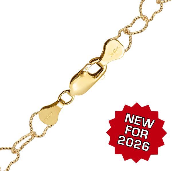 Finished Textured Alternating Heart Anklet in 14K Gold-Filled (3.70 mm)