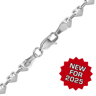 Finished Puffed Heart Necklace in Sterling Silver (4.30 mm - 8.00 mm)