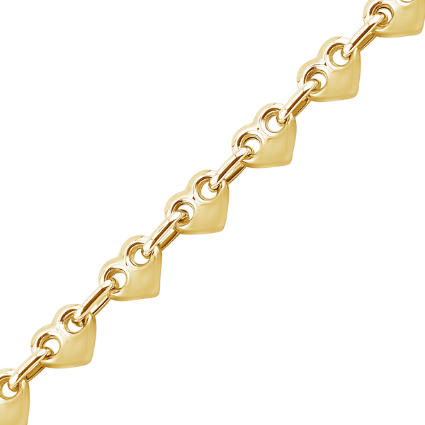 Bulk / Spooled Puffed Heart Chain in 14K Yellow Gold (4.30 mm - 8.00 mm)