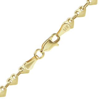 Finished Puffed Heart Necklace in 14K Yellow Gold (4.30 mm - 8.00 mm)