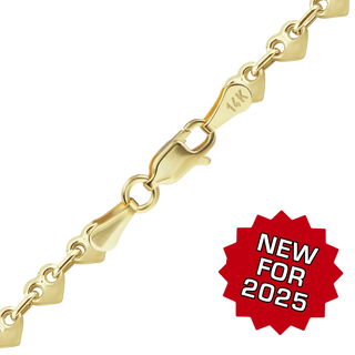 Finished Puffed Heart Necklace in 14K Yellow Gold (4.30 mm - 8.00 mm)