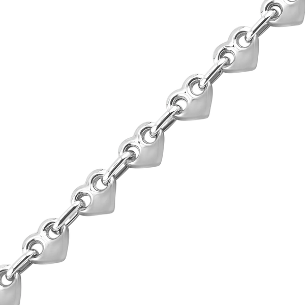 Bulk / Spooled Puffed Heart Chain in Sterling Silver (4.30 mm - 8.00 mm)