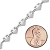 Bulk / Spooled Puffed Heart Chain in Sterling Silver (4.30 mm - 8.00 mm)