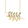 Colorful Branches Necklace with Cubic Zirconia in Sterling Silver (38 x 18 mm)