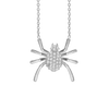 Spider Necklace with Cubic Zirconia in Sterling Silver (18 x 19 mm)