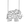 Elephant Necklace with Cubic Zirconia in Sterling Silver (15 x 19 mm)