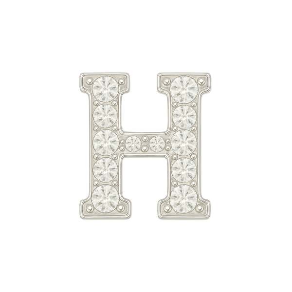 Large Initial Charm with Natural Diamonds Finding in 14K Gold (8 mm)