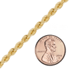Bulk / Spooled Handmade Semi-Solid Rope Chain in 14K Yellow Gold (2.20 mm - 4.20 mm)
