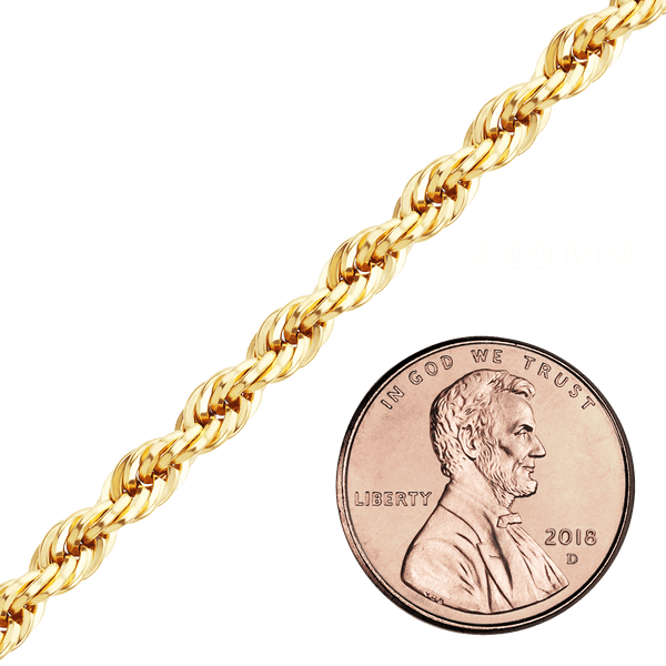 Bulk / Spooled Handmade Solid Rope Chain in 14K Gold-Filled (2.30 mm - 4.00 mm)