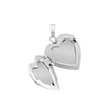 Mother Engraved Design of Pearl Heart Locket in Sterling Silver with Optional Engraving (28 x 19 mm)