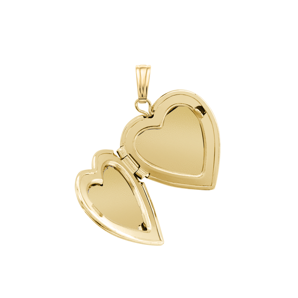 Plain Heart Locket in 14K Gold with Optional Engraving (13 mm - 19 mm)