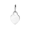 Heart and Lock Charm in Sterling Silver (43 x 20 mm)