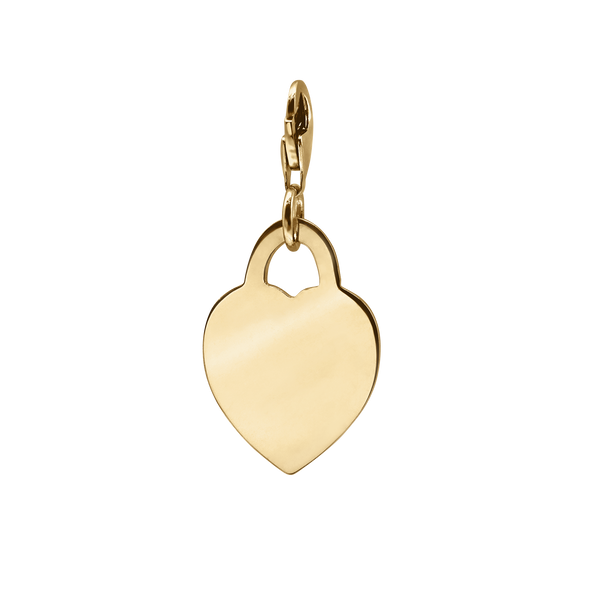 Heart and Lock Charm in Sterling Silver (43 x 20 mm)