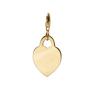 Heart and Lock Charm in Sterling Silver (43 x 20 mm)