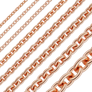 Bulk / Spooled Heavy Round Cable Chain in 14K & 18K Pink Gold (0.70 mm - 3.00 mm)