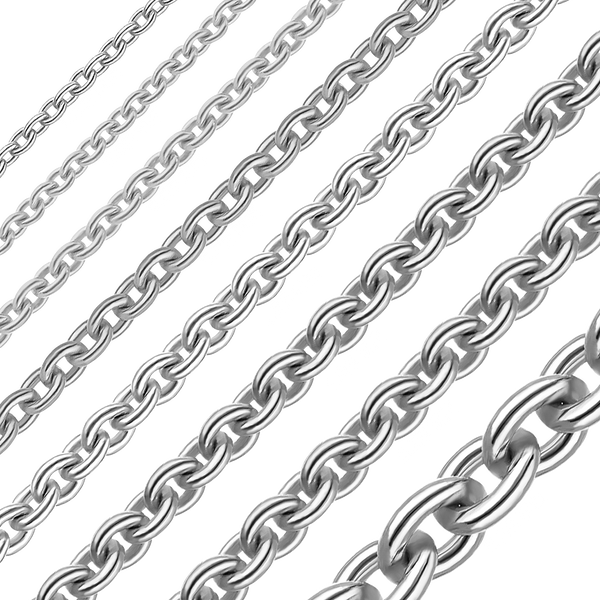 Bulk / Spooled Heavy Round Cable Chain in 14K & 18K White Gold (0.70 mm - 3.00 mm)