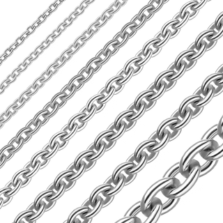 Bulk / Spooled Heavy Round Cable Chain in 14K & 18K White Gold (0.70 mm - 3.00 mm)